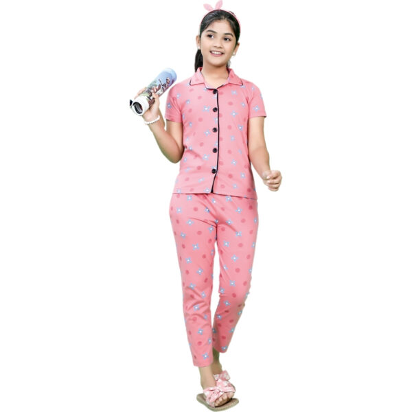 Butterfly Girls Printed Collar with Pocket Pant Set - Image 3