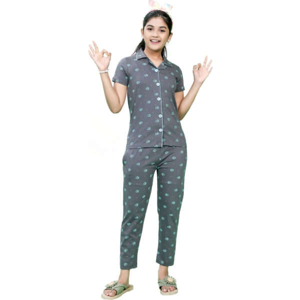 Butterfly Girls Printed Collar with Pocket Pant Set - Image 5