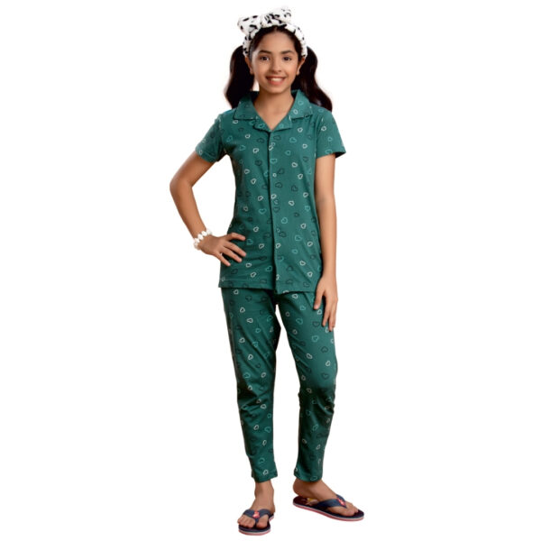 Canva Girls Printed Collar with Pocket Pant Set - Image 5